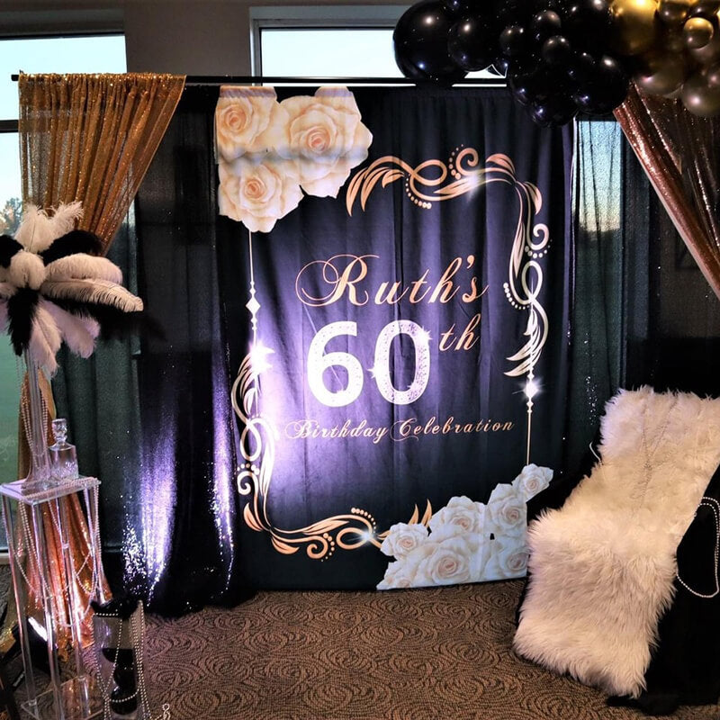 50th Birthday Printable Party Backdrop Aged to Perfection - Designed, Printed and Shipped-ubackdrop