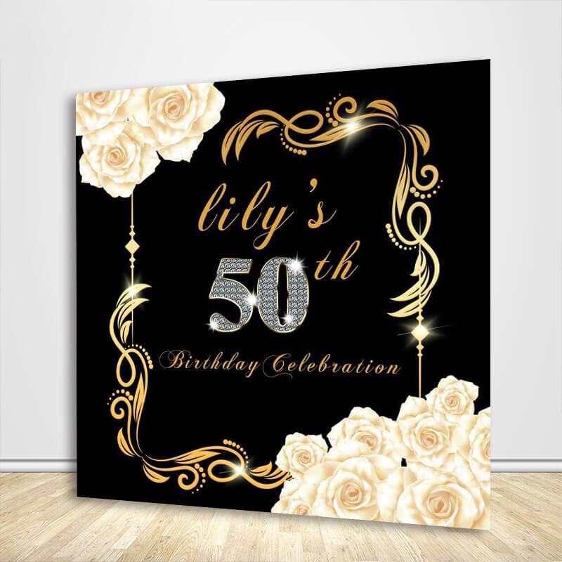 50th Birthday Printable Party Backdrop Aged to Perfection - Designed, Printed and Shipped-ubackdrop