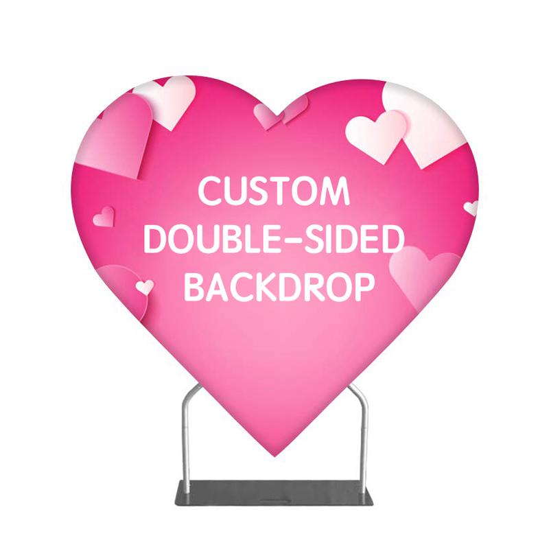 6.5ft Party & Hoop Balloon Heart Shape Loop Flower Arch Photo Booth Backdrop Stand Heart Backdrop-ubackdrop