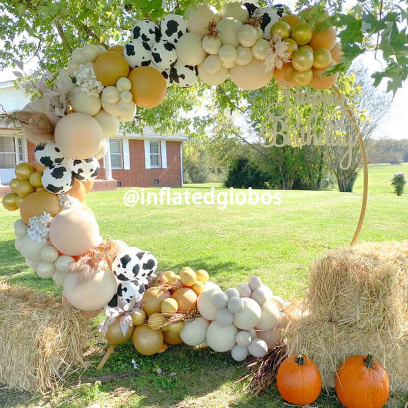 6.5 Ft Round Aluminum Wedding Arch Photo Booth Backdrop Stand-ubackdrop