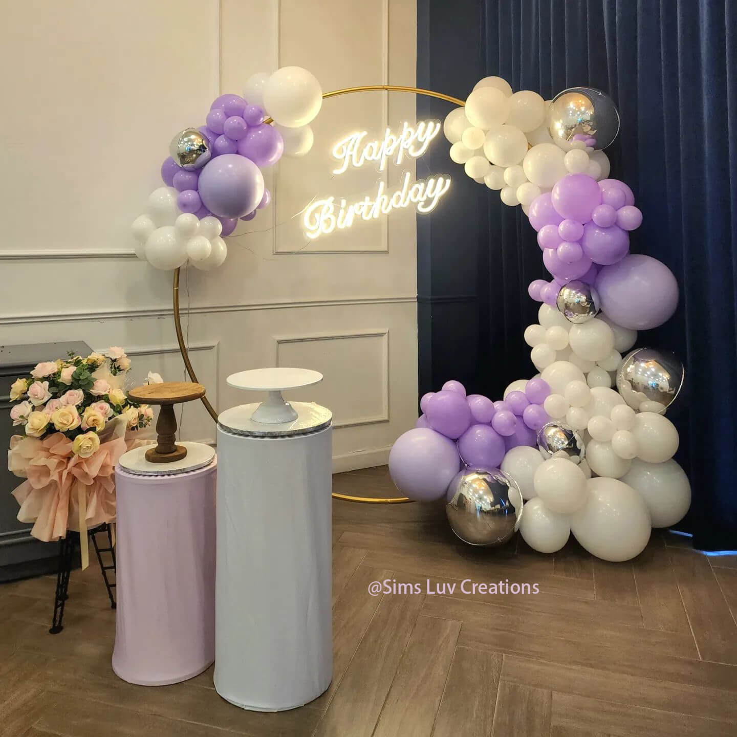 6.5 Ft Round Aluminum Wedding Arch Photo Booth Backdrop Stand-ubackdrop