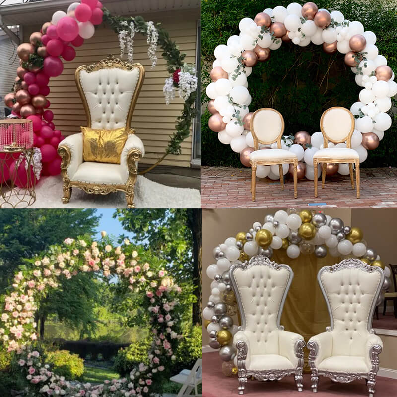 6.5 Ft Round Aluminum Wedding Arch Photo Booth Backdrop Stand-ubackdrop