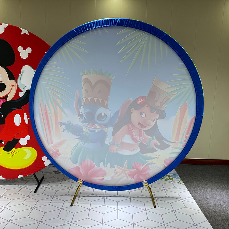 6.5 Ft Round Aluminum Wedding Arch Photo Booth Backdrop Stand-ubackdrop