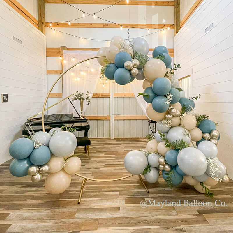 6.5 Ft Round Aluminum Wedding Arch Photo Booth Backdrop Stand-ubackdrop
