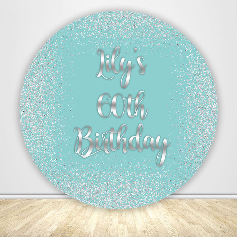 60th Birthday Party Round Backdrop Cover-ubackdrop