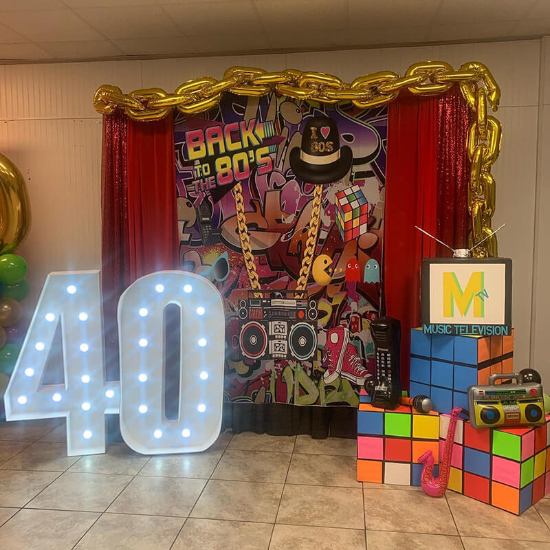 80s Hip Hop Graffiti Theme Party Custom Backdrop-ubackdrop