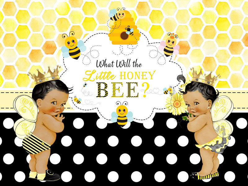 What Will It Bee Gender Reveal Backdrop - Designed, Printed & Shipped-ubackdrop