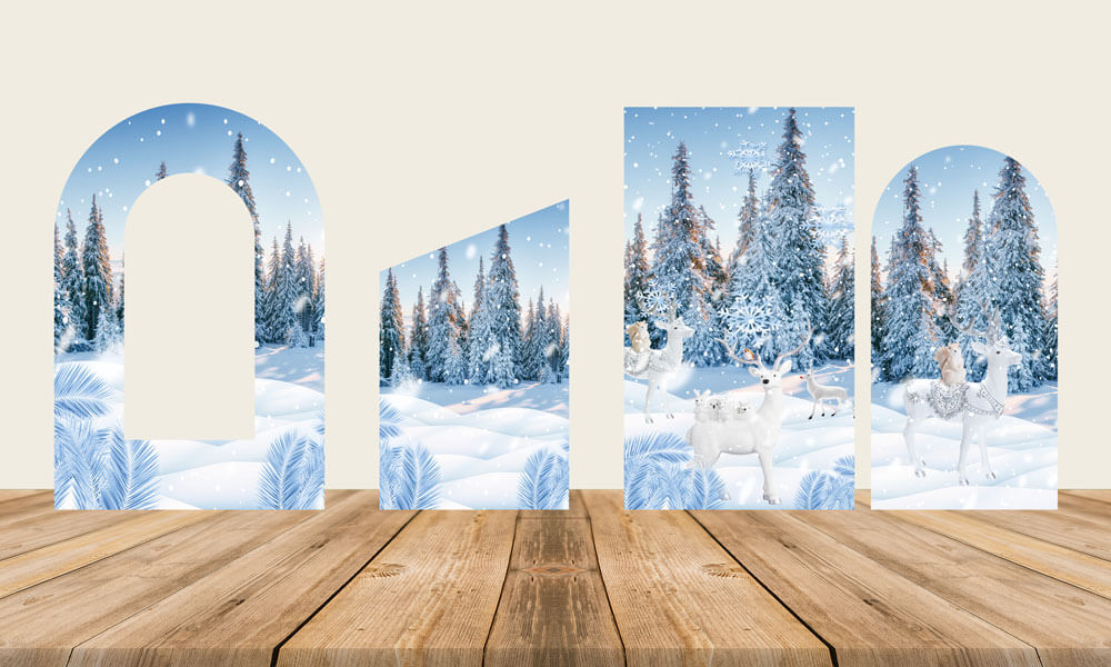 Chiara Backdrop Wall Set 4PCS Arched Frames with Covers Set-ubackdrop