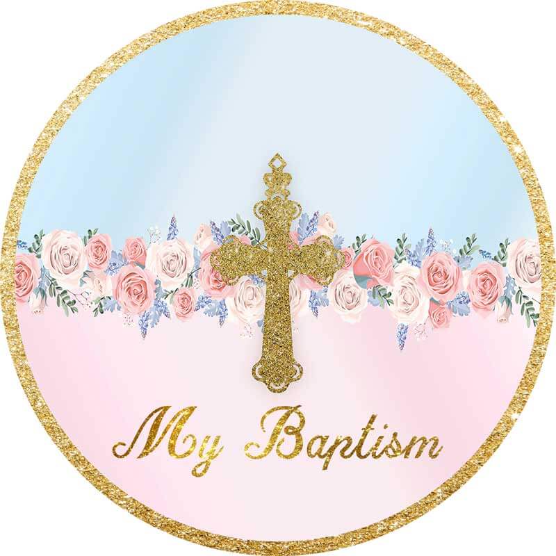 Baptism Round Backdrop-ubackdrop