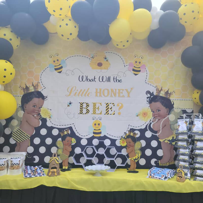 What Will It Bee Gender Reveal Backdrop - Designed, Printed & Shipped-ubackdrop