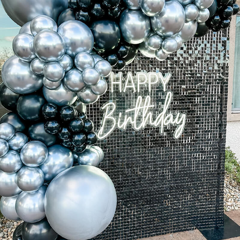 Black Shimmer Wall Panels – Easy Setup Wedding/Event/Theme Party Decorations-ubackdrop