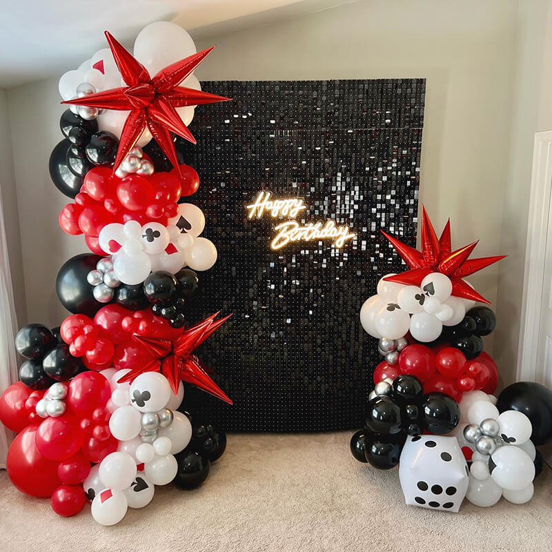 Black Shimmer Wall Panels – Easy Setup Wedding/Event/Theme Party Decorations-ubackdrop