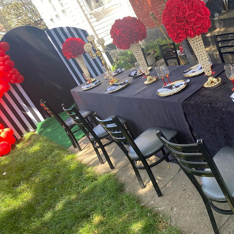 Black and White Stripes Chiara Backdrop Arched Wall Covers ONLY-ubackdrop