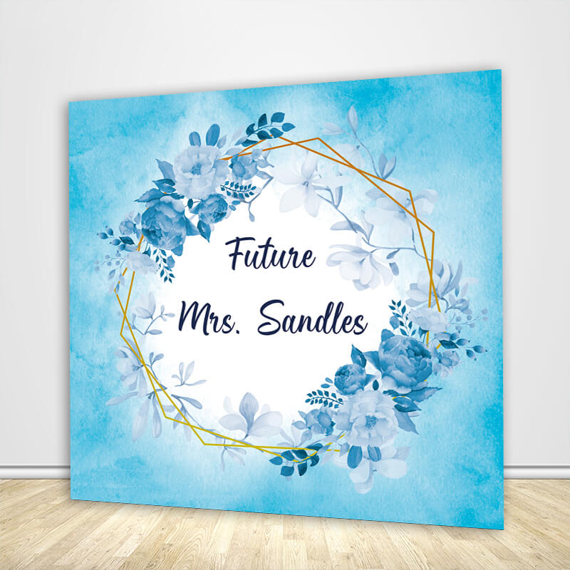 Blue Bridal Shower Backdrop-ubackdrop