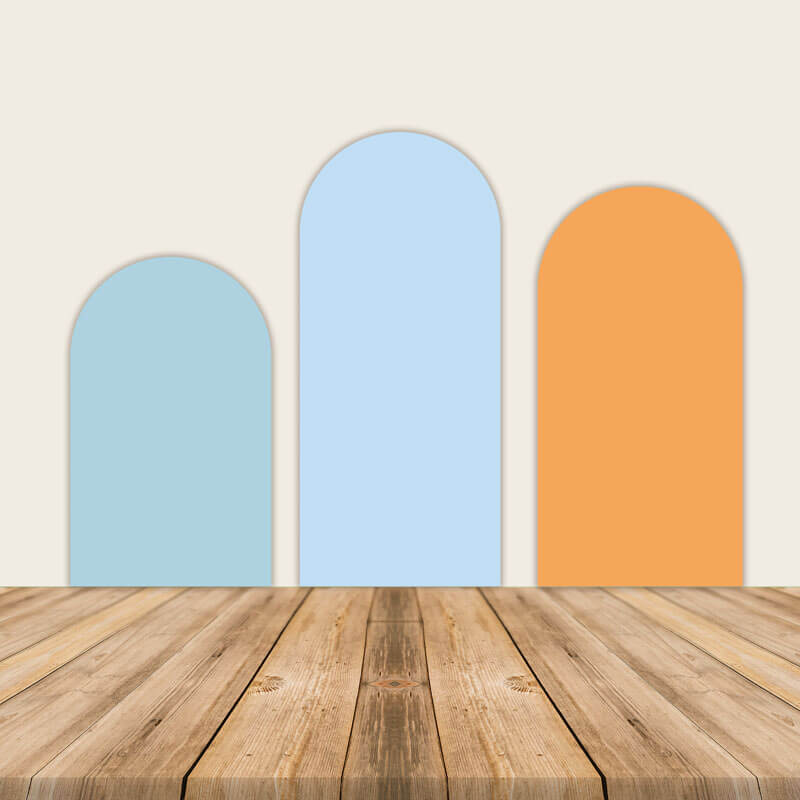 Blue Orange Chiara Arch Backdrop Set for Event Decoration and Wedding Photography-ubackdrop