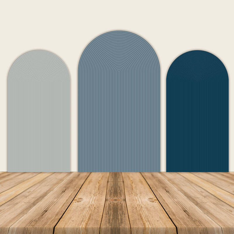 Blue Ripple Walls Chiara Arch Covers-ubackdrop