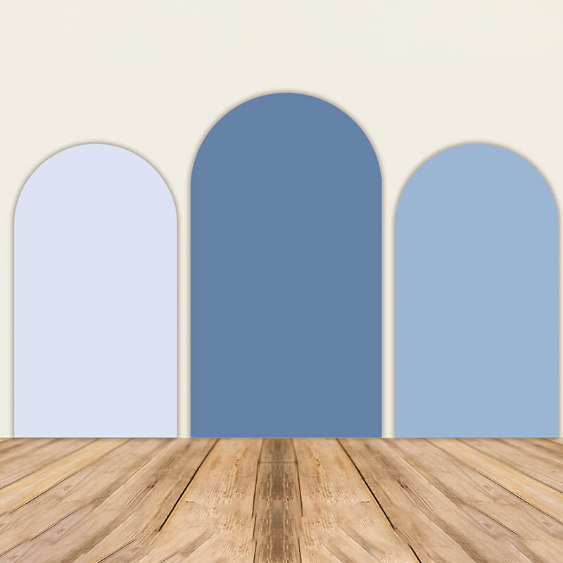 Blue Theme Birthday Party Decoration Chiara Backdrop Arched Wall Covers ONLY-ubackdrop