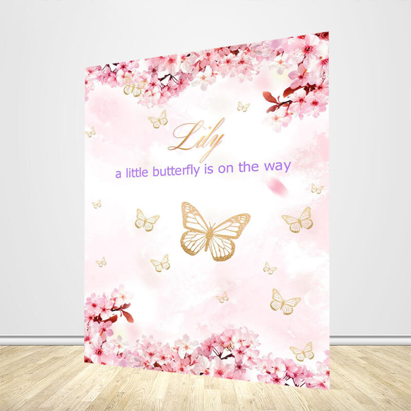 Butterfly Baby Shower Backdrop - Designed, Printed & Shipped-ubackdrop