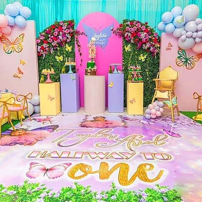 Personalized Butterfly Theme Floor Decals-ubackdrop