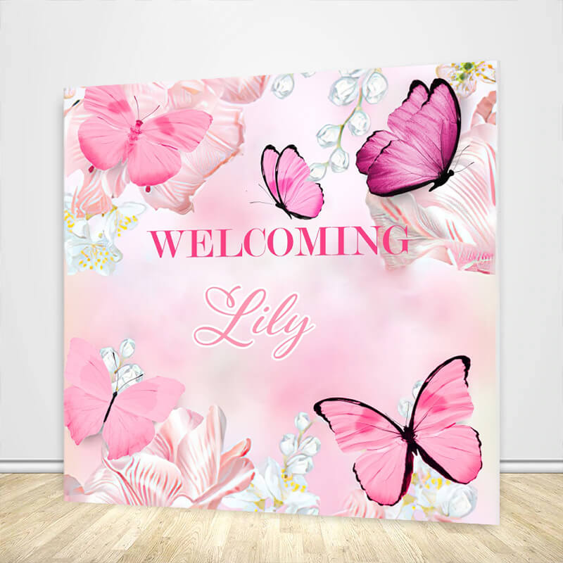 Butterfly Baby Shower Backdrop-ubackdrop