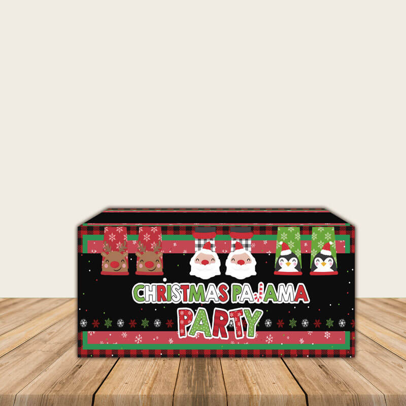 Christmas Pijama Party Tablecloth Custom Made Table Cover-ubackdrop