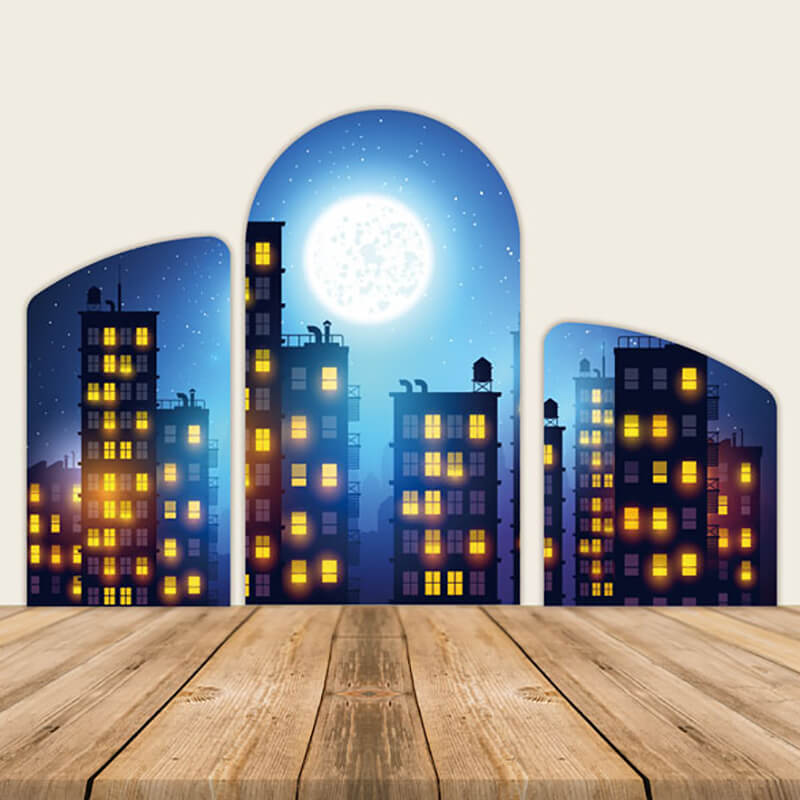 City Night Birthday Chiara Arched Wall Covers-ubackdrop