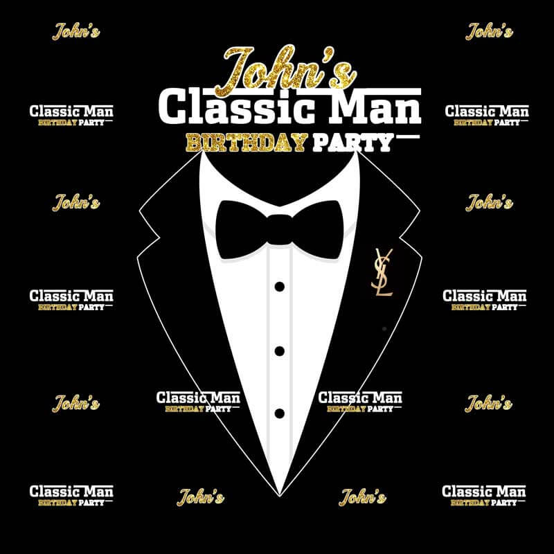 Classic Man Theme Birthday Party Backdrop-ubackdrop