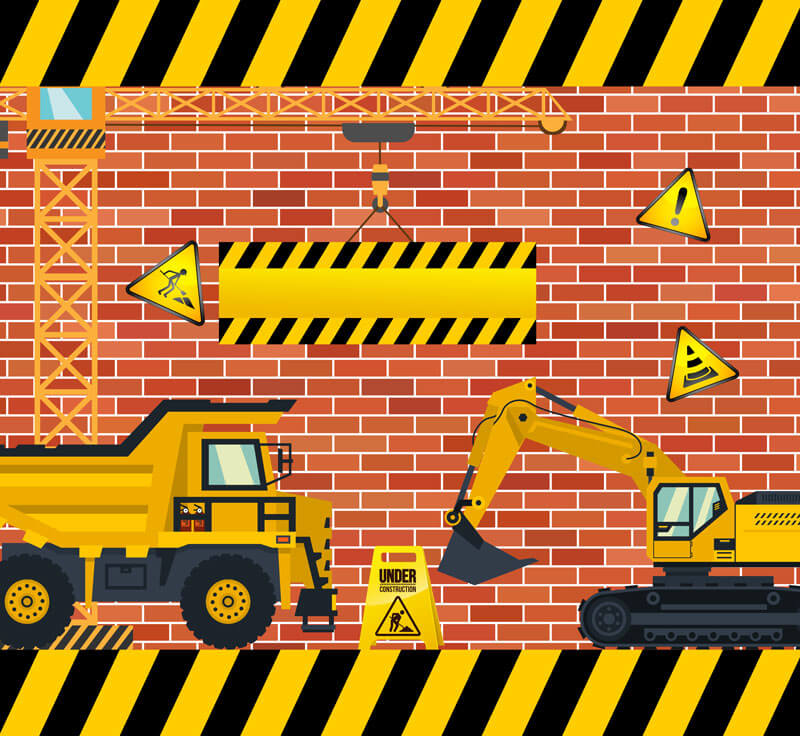 Construction Truck Boy Birthday Party Backdrop-ubackdrop