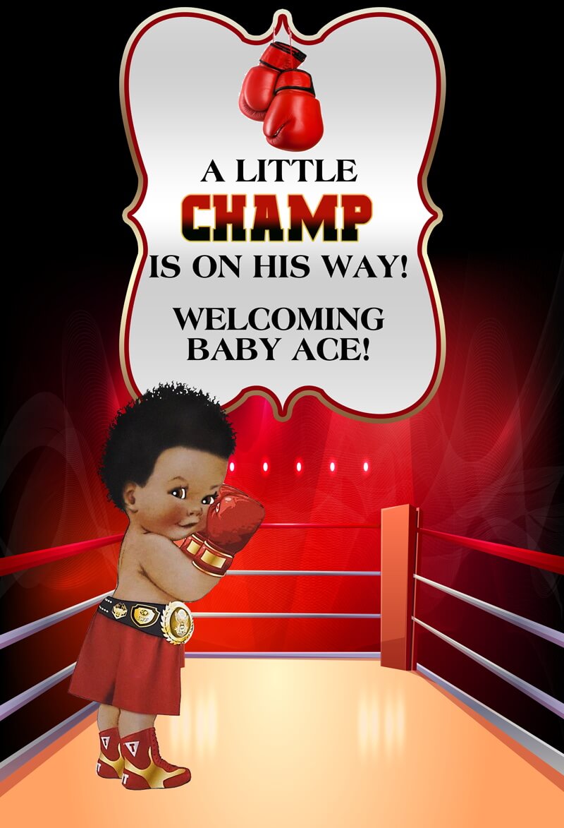 Custom Boxing Baby Shower Backdrop-ubackdrop