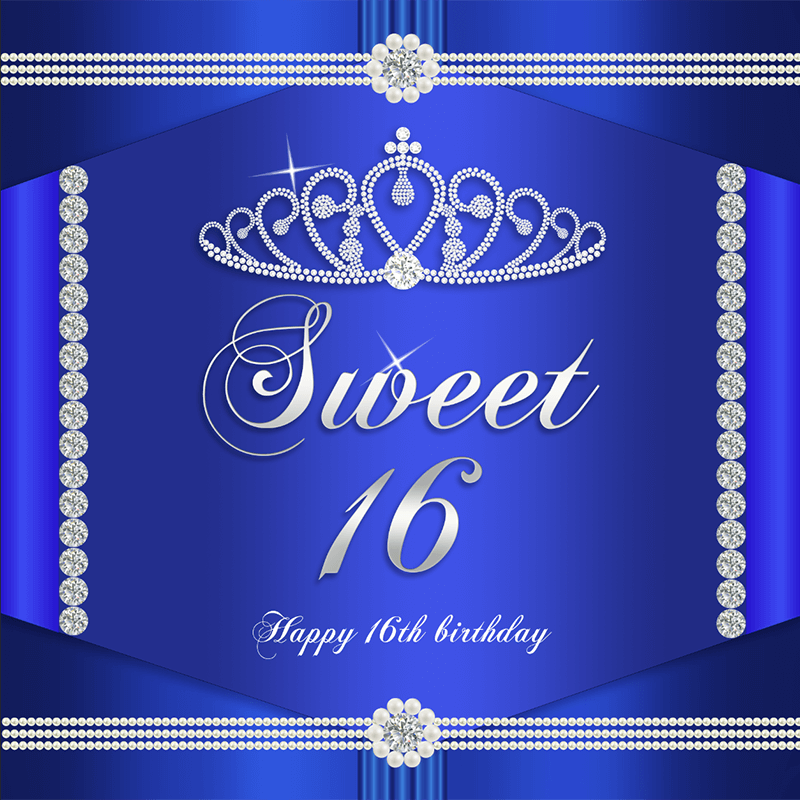 Diamonds and Pearls 16th Birthday Backdrop-ubackdrop