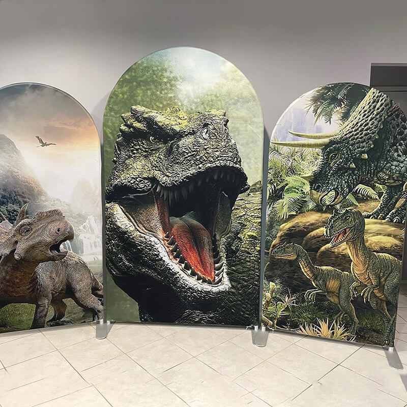 Dinosaur Birthday Chiara Arch Backdrop Cover-ubackdrop