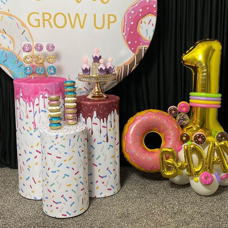 Donuts Pedestal Covers Plinth Cover Custom Printed Fabric Pedestal Cover-ubackdrop