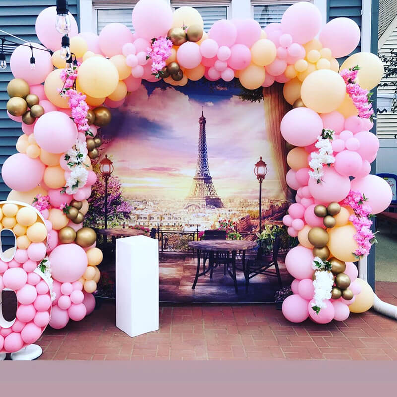 Paris Eiffel Tower Birthday Backdrop-ubackdrop