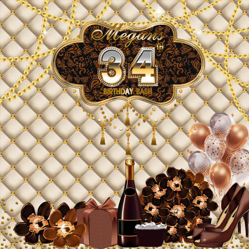 Elegant 50th Birthday Bash Backdrop-ubackdrop