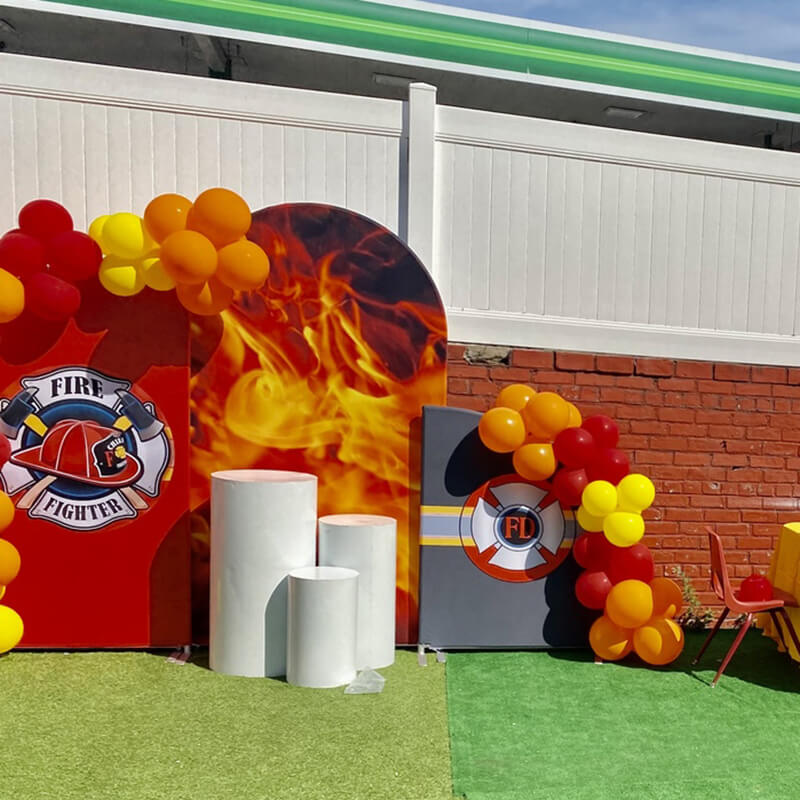 Fire Theme Chiara Backdrop Arched Wall Covers ONLY-ubackdrop