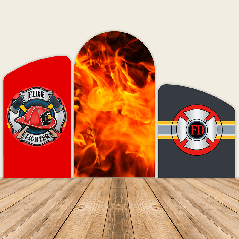 Fire Theme Chiara Backdrop Arched Wall Covers ONLY-ubackdrop