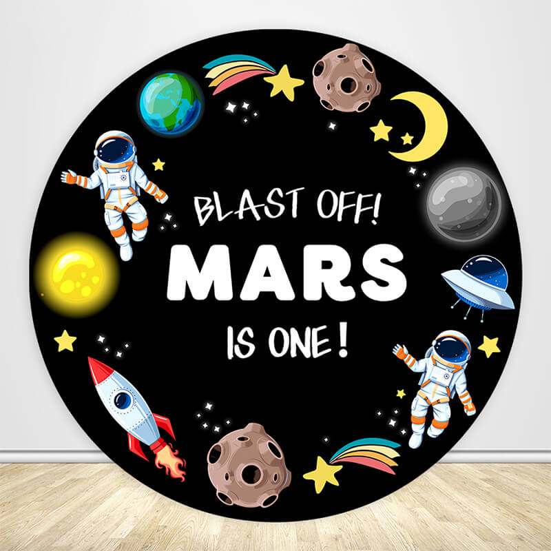 First Trip Around The Sun Boy Birthday Party Backdrop-ubackdrop