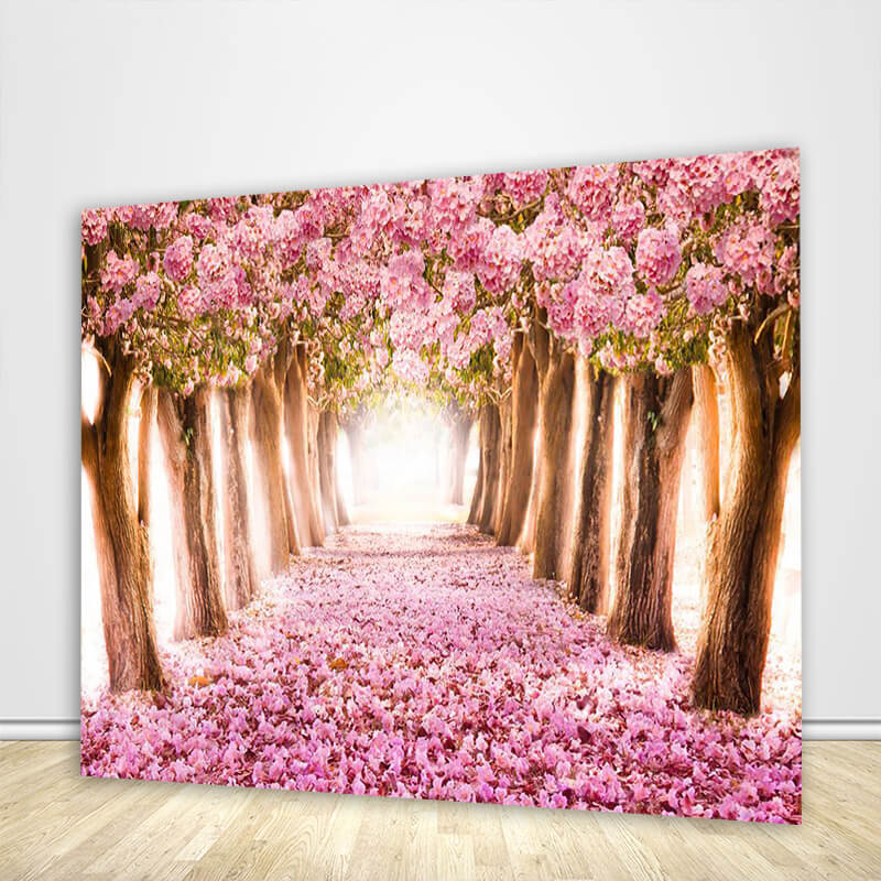 Floral Backdrop Wedding Flower Pink Autumn Backdrop-ubackdrop