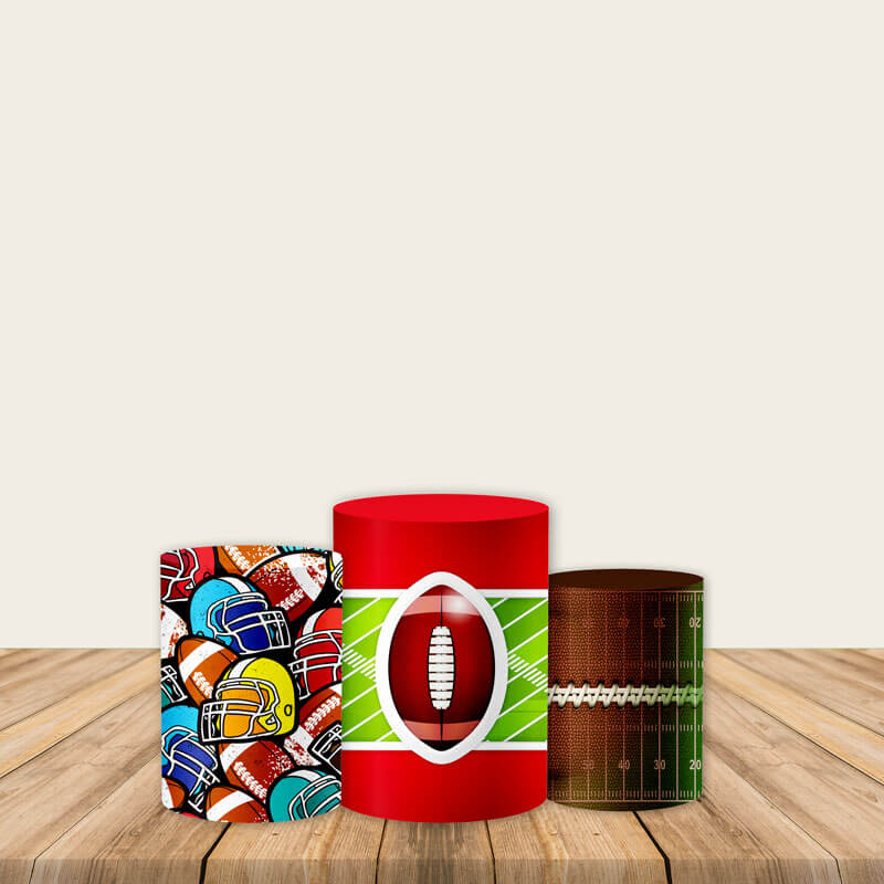 Football Theme Plinth Cover Printed Fabric Pedestal Cover-ubackdrop