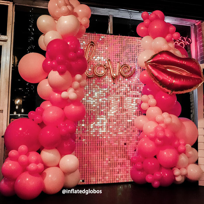 Gradient Pink Shimmer Wall Panels – Easy Setup Wedding/Event/Theme Party Decorations-ubackdrop