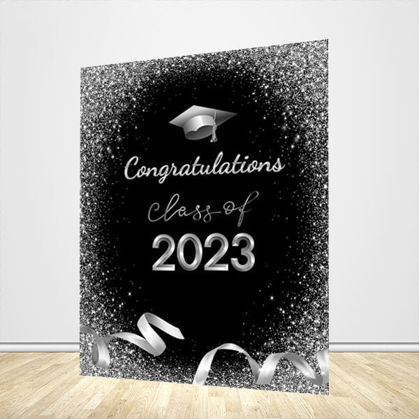 Graduation Backdrop Silver Graduation Party Backdrop-ubackdrop