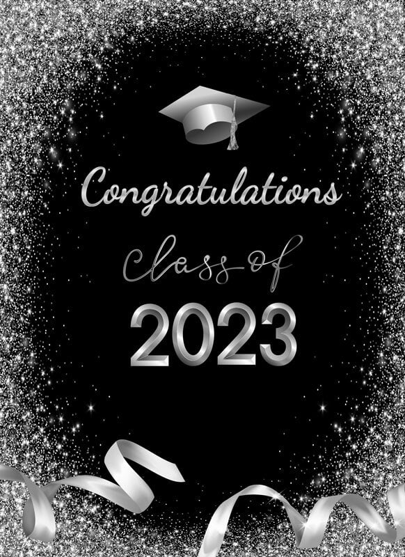 Graduation Backdrop Silver Graduation Party Backdrop-ubackdrop