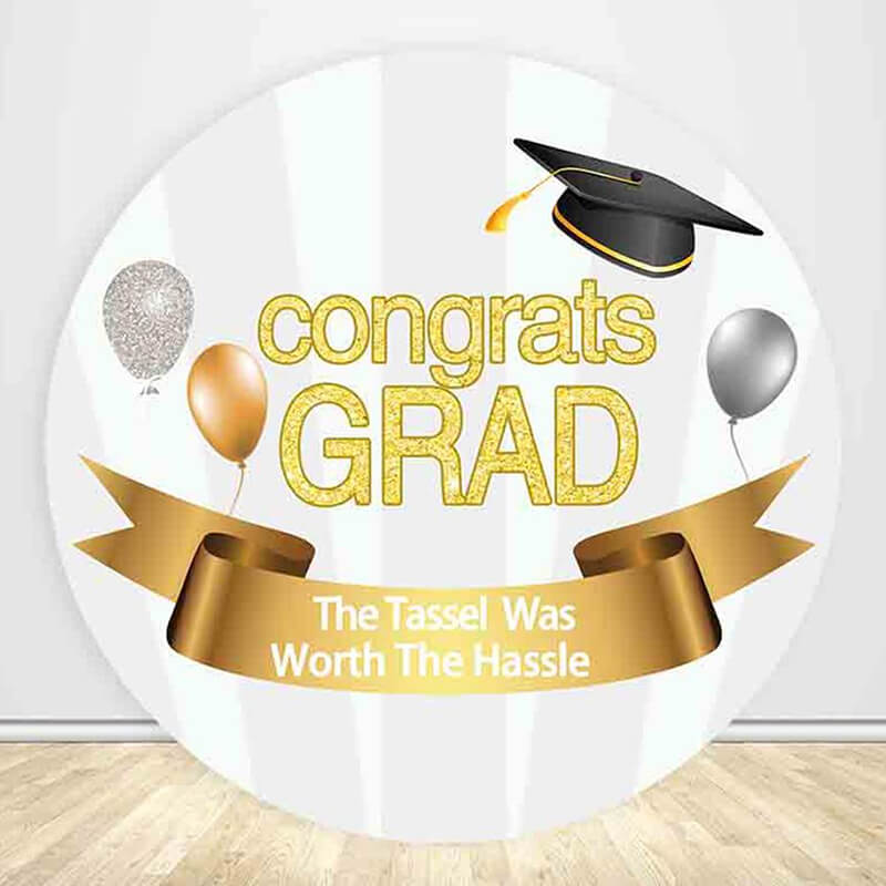 Graduation Party Decoration Round Backdrop Cover-ubackdrop