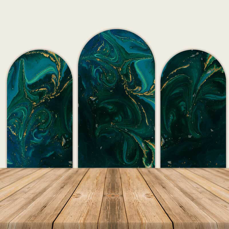 Green Marble Chiara Arch Backdrop Covers-ubackdrop