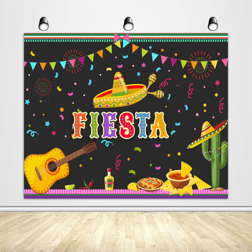 Mexican Fiesta Theme Backdrop | Mexican Party Decoration - Designed, Printed & Shipped-ubackdrop