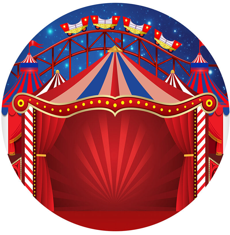 Circus Backdrop Circle Carnival Theme Birthday Backdrop-ubackdrop