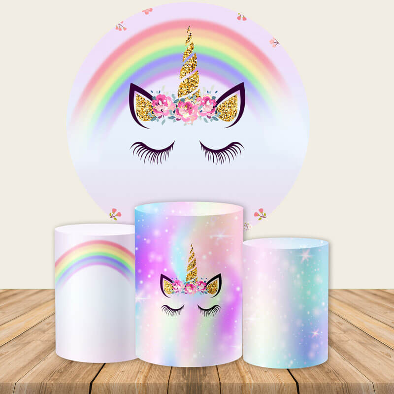 Unicorn Round Backdrop Circle Backdrop Unicorn Birthday Party Decoration Ideas-ubackdrop