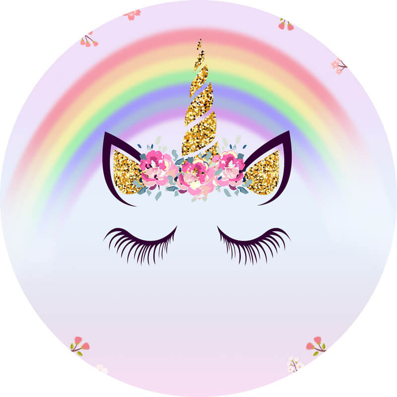 Unicorn Round Backdrop Circle Backdrop Unicorn Birthday Party Decoration Ideas-ubackdrop