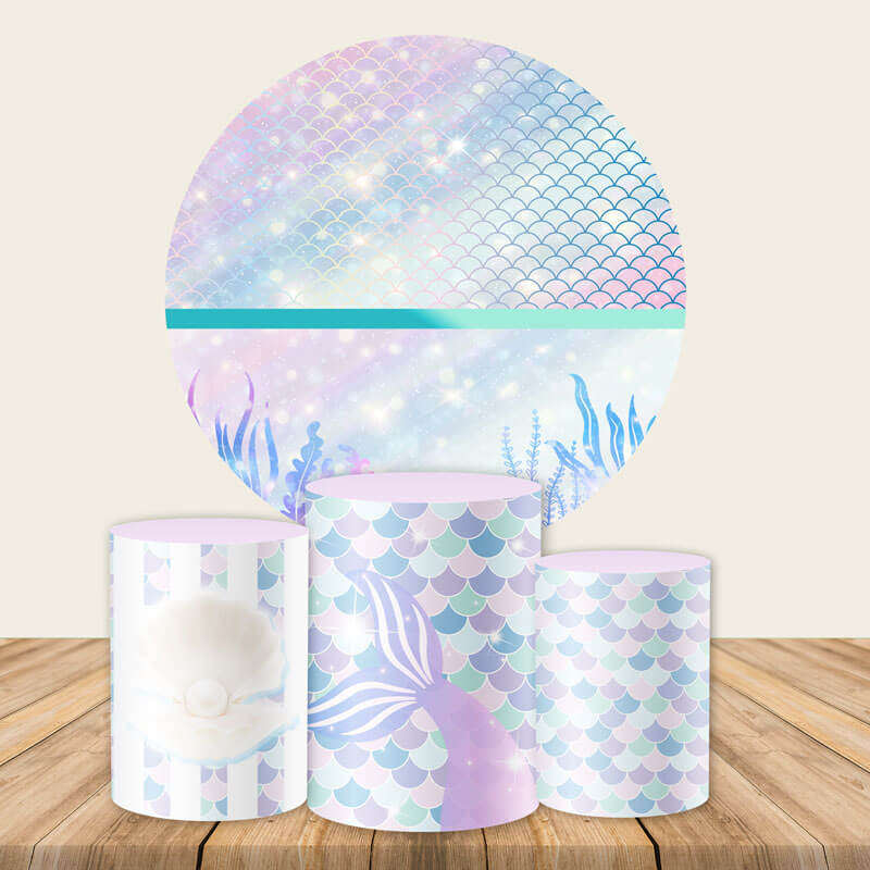 Mermaid Theme Round Backdrop-ubackdrop