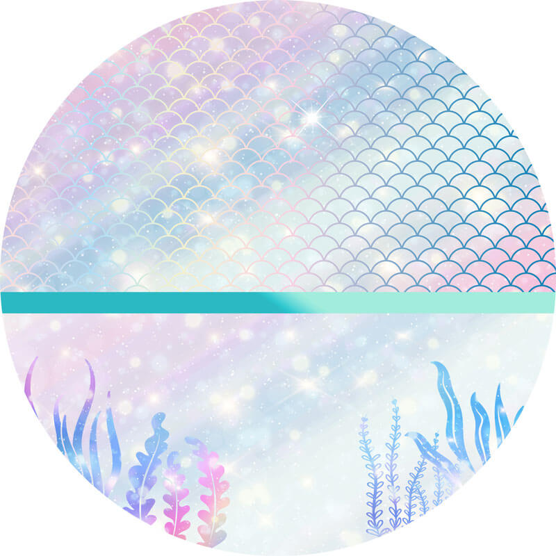 Mermaid Theme Round Backdrop-ubackdrop
